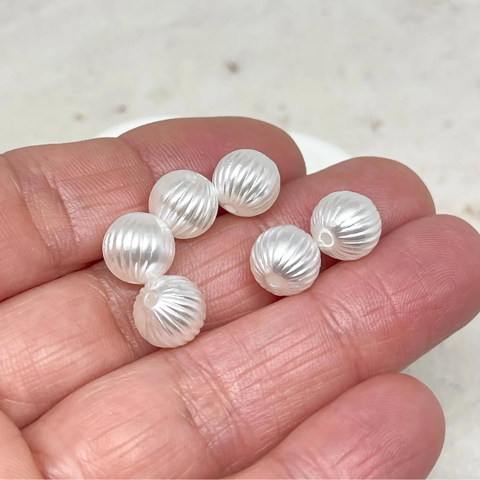 Acryl Perlen Rund 10mm Weiß