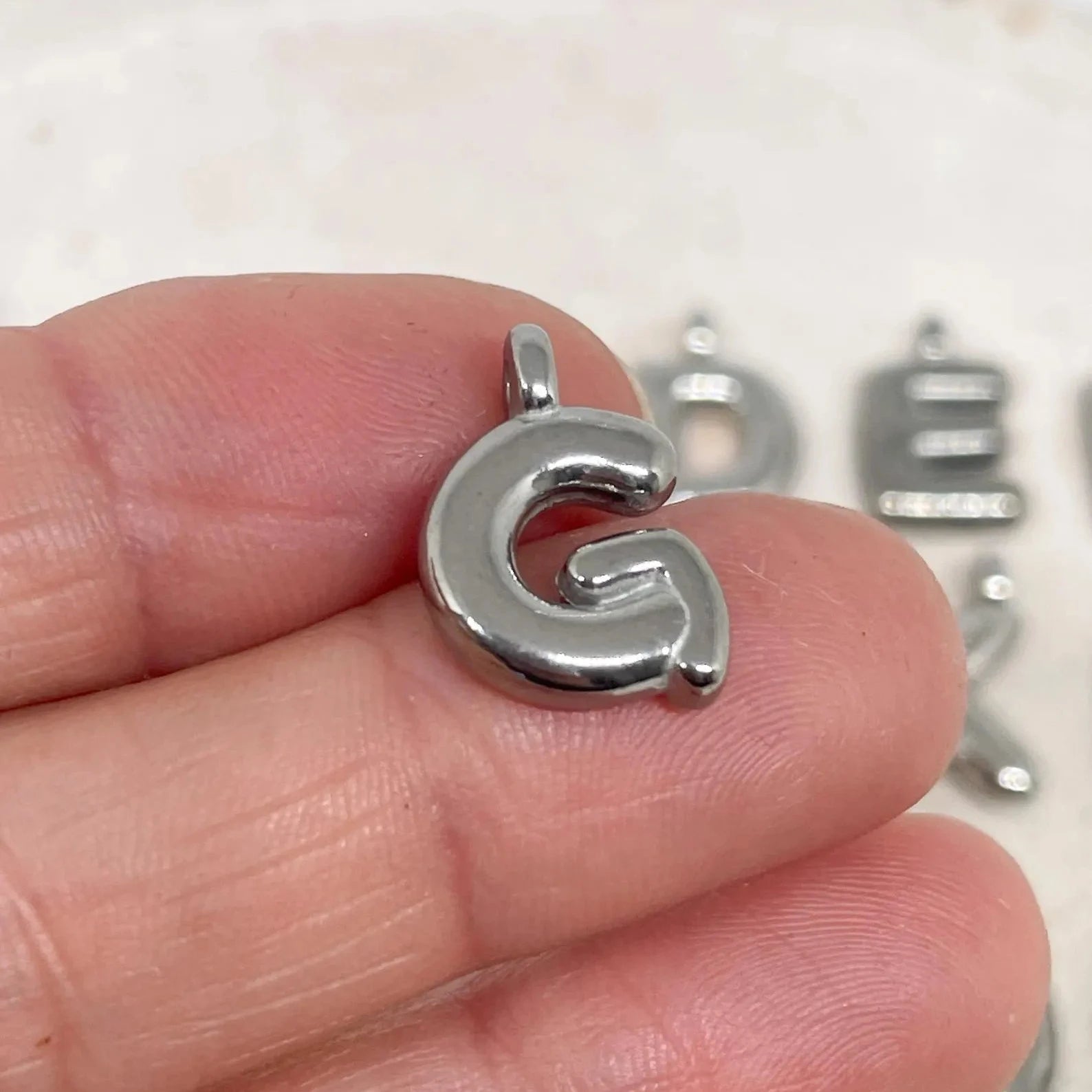 Ballon Buchstaben Initialen Anhänger Edelstahl