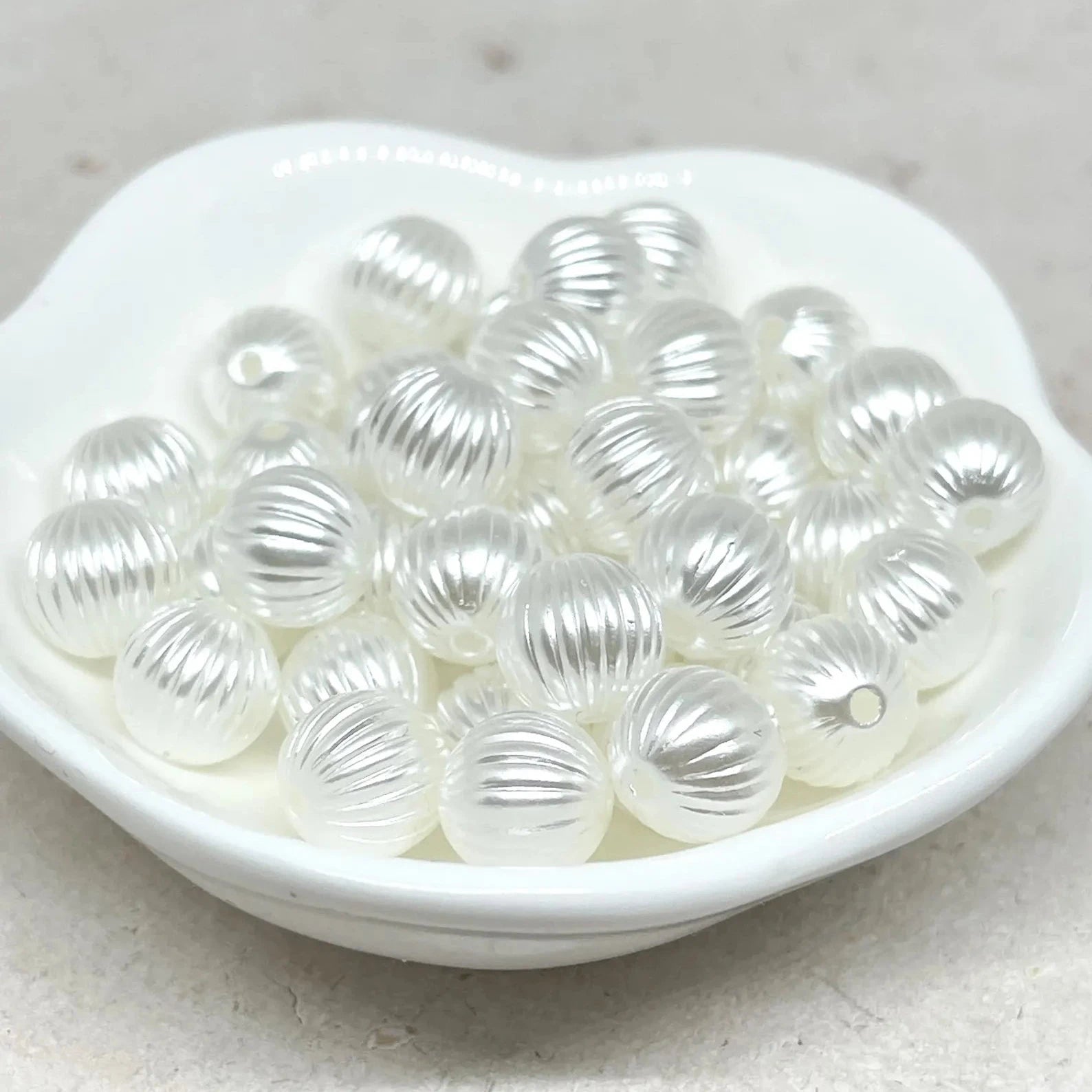 Acryl Perlen Rund 10mm Weiß