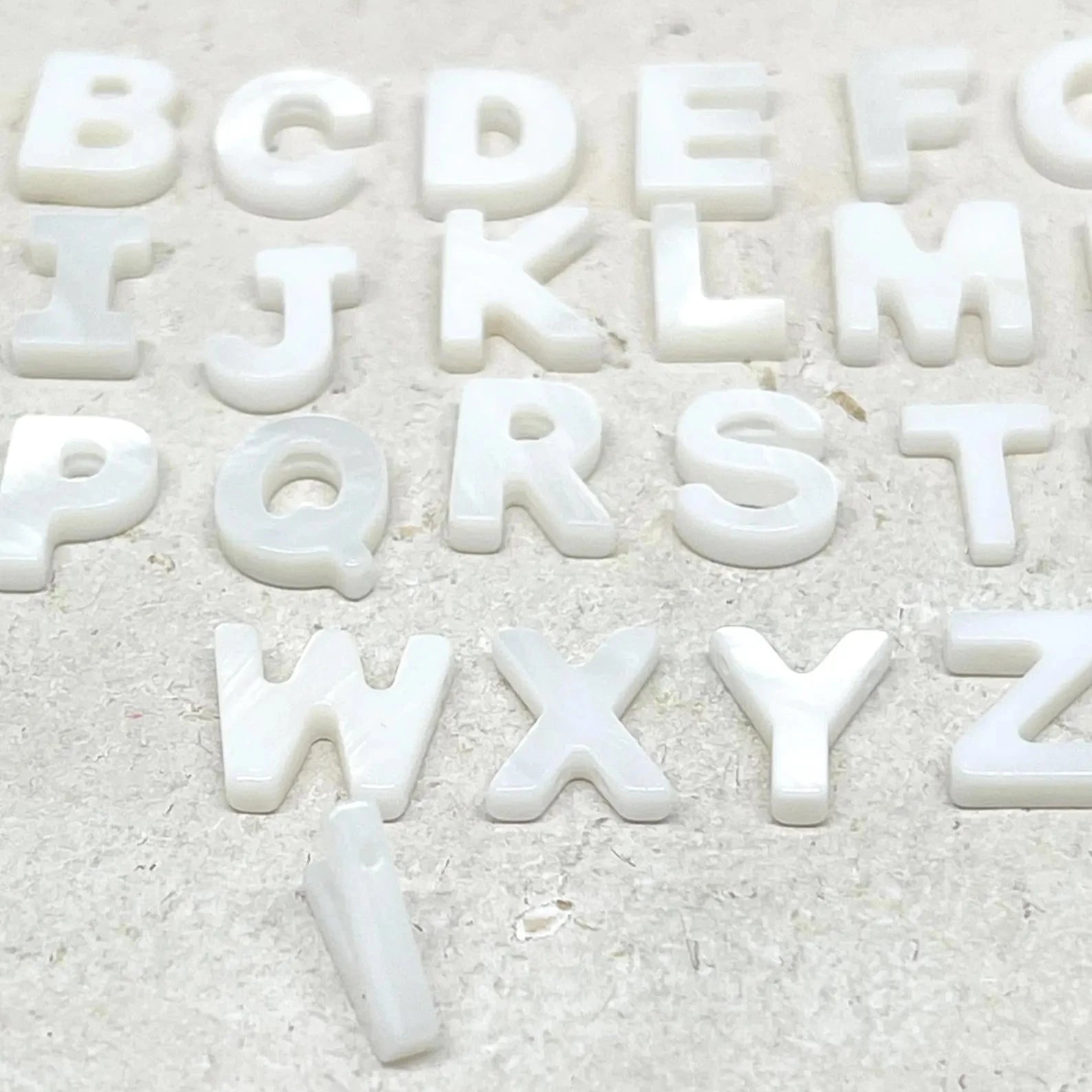 Perlmutt Alphabet Perlen A-Z, Muschel Buchstaben