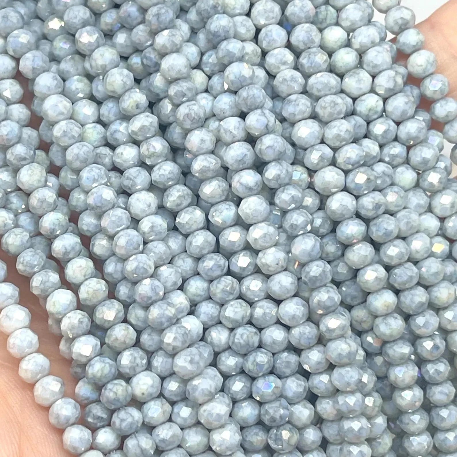 Glasperlen 4mm - Grau Opak