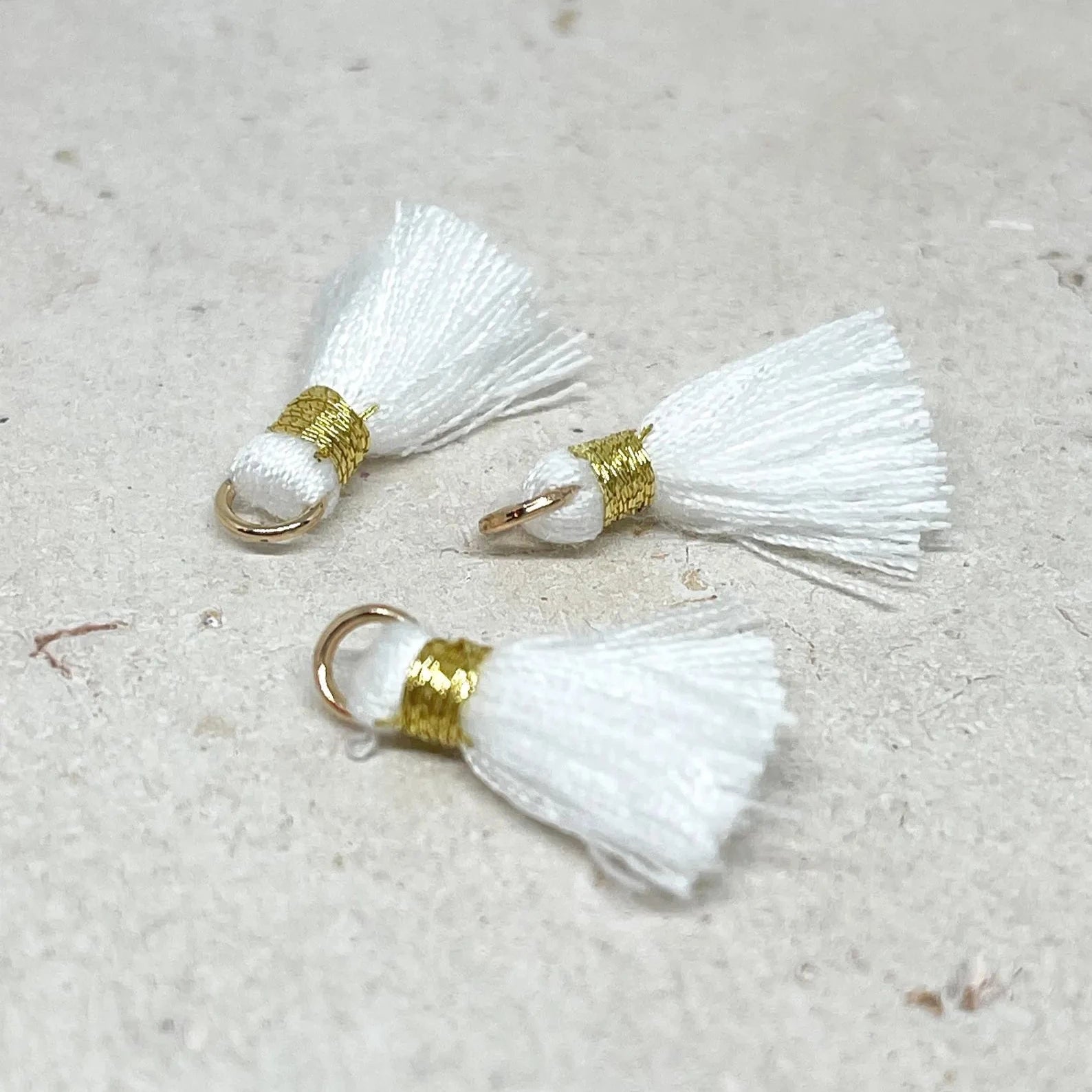 3 St. Quaste Weiß, Tassel, Troddel 2cm, DIY