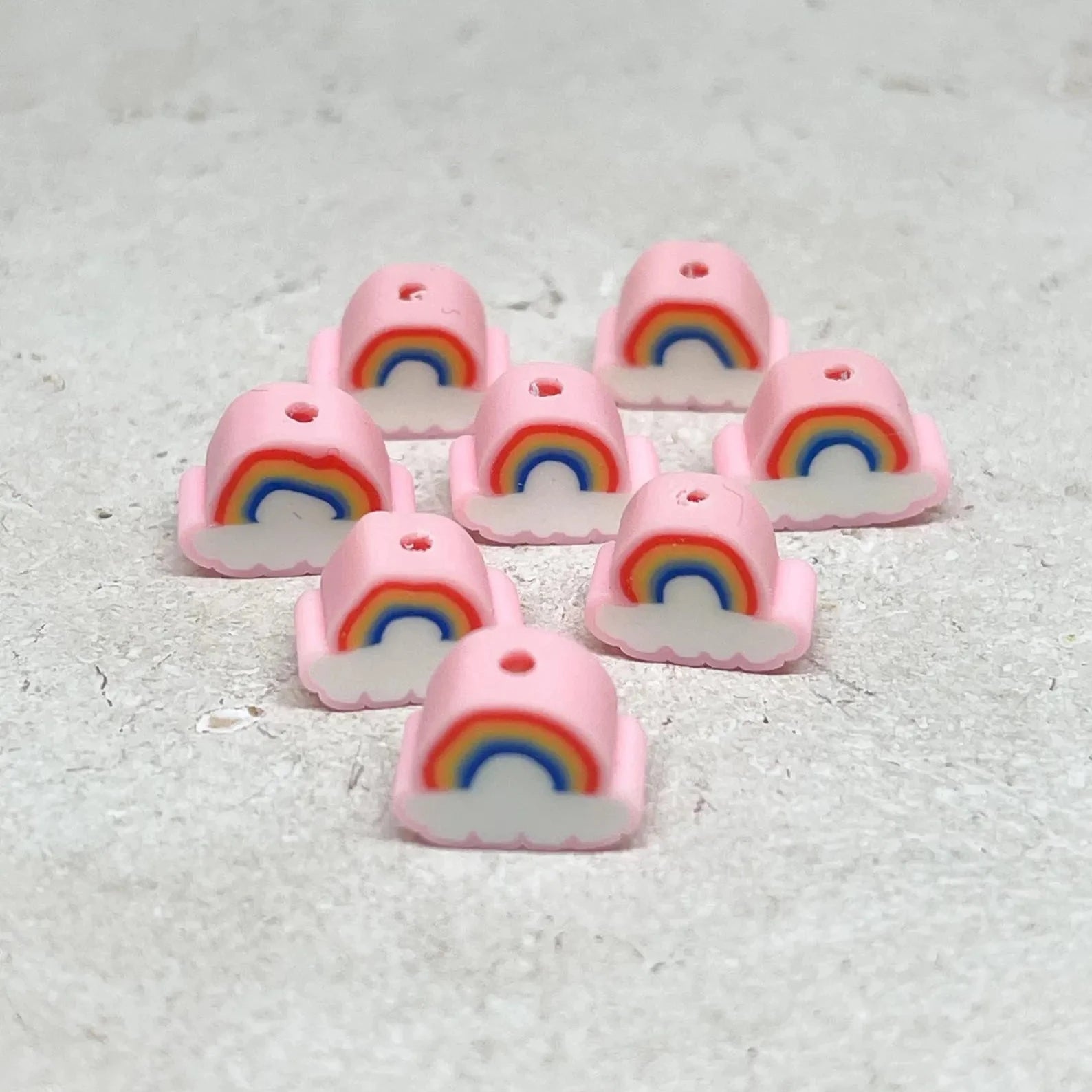 Polymer Regenbogen Perlen 25 St. - Rosa