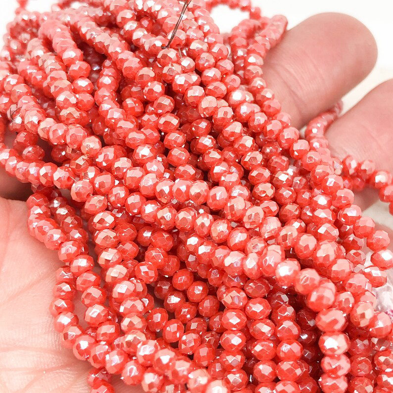 Glasschliffperlen Pastell Orange