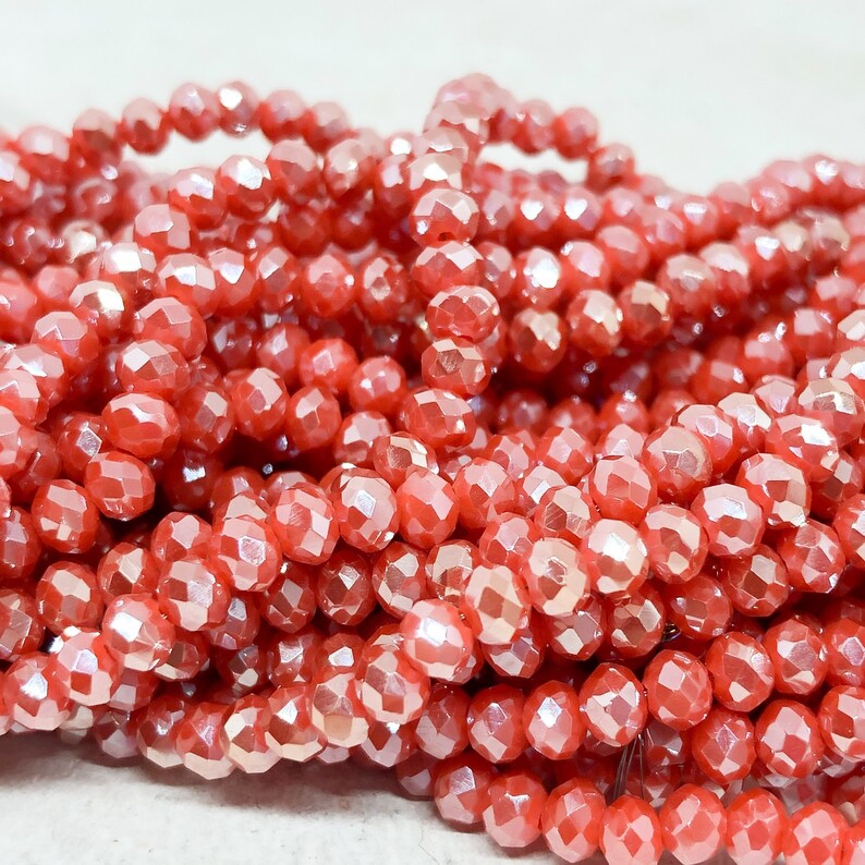 Glasschliffperlen Pastell Orange