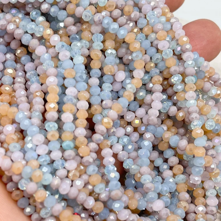 Glasschliffperlen 3mm pastellbunt