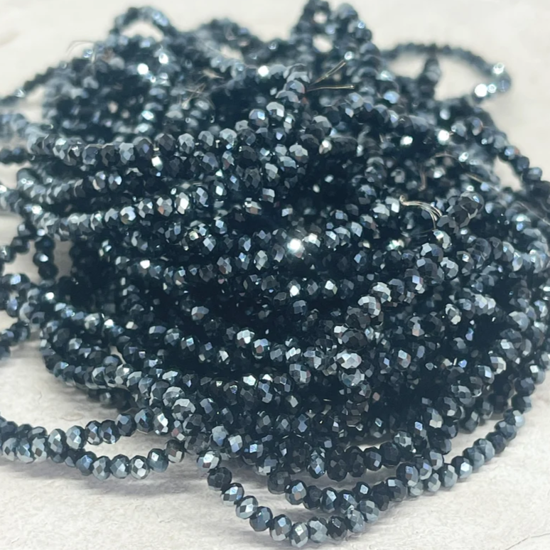 Glasschliffperlen schwarz