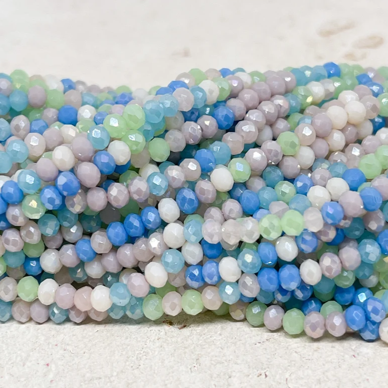asschliffperlen 3mm Blau/Grün/Beige