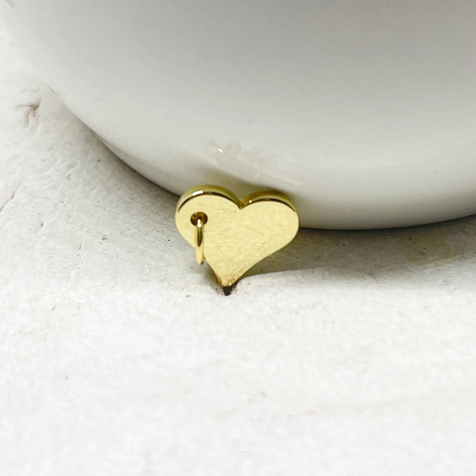 Anhänger Herz aus Messing 3 St. Charm Herz 18K vergoldet