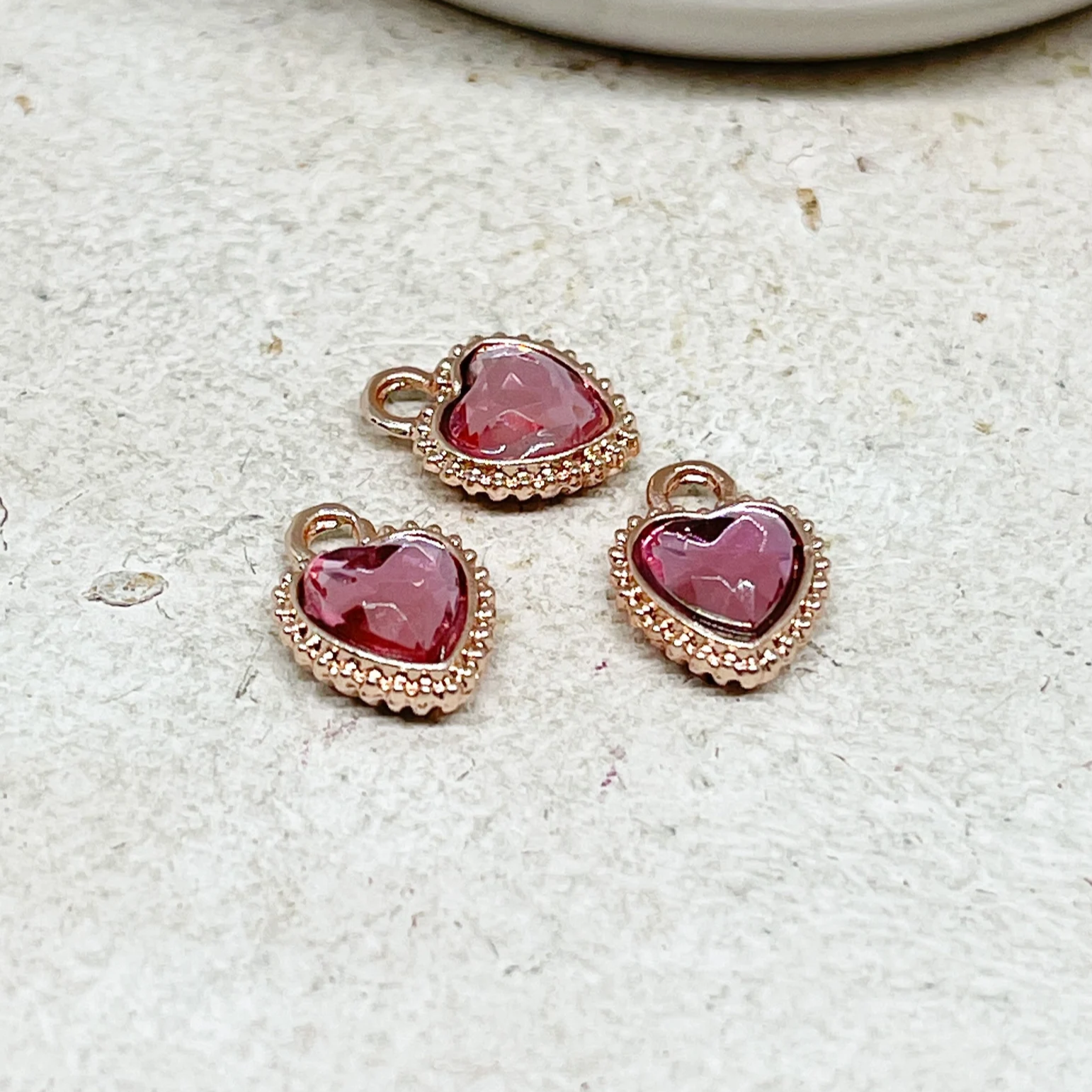 Herzen Anhänger, Glas Anhänger Herz 3 St.