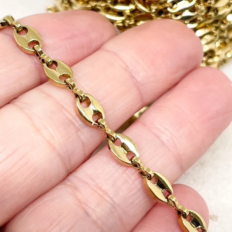 Ionenbeschichtung (IP) 304 Edelstahl Kette 1m KaffeebohnenketteIonenbeschichtung (IP) 304 Edelstahl Kette 1m Kaffeebohnenkette