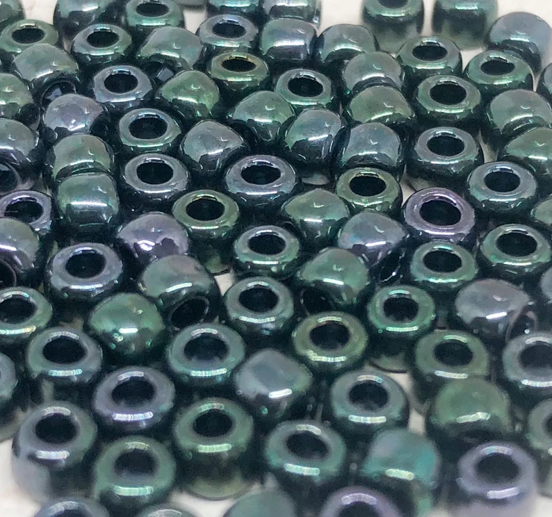TOHO Perlen Rocaille 6/0 4mm 10 Gramm Metallic Grün Nr. 89