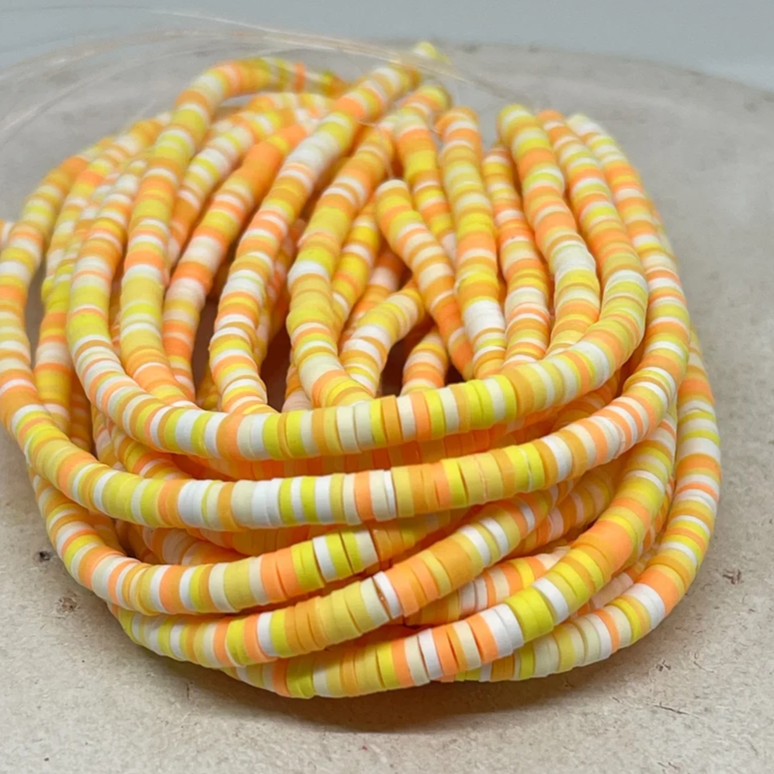 Heishi Perlen Polymer Clay Perlen in Gelb Bunt