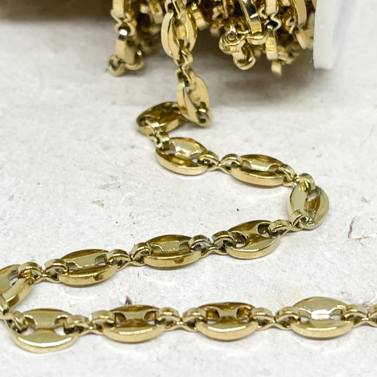 Ionenbeschichtung (IP) 304 Edelstahl Kette 1m Kaffeebohnenkette