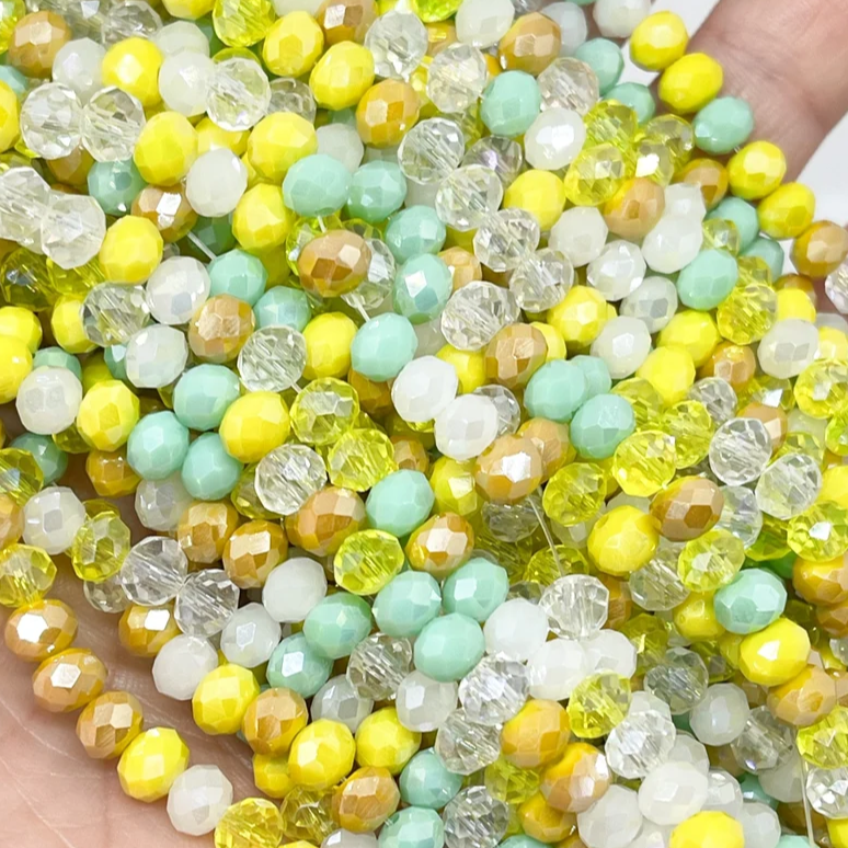 Kristallperlen 6mm Gelb Grün