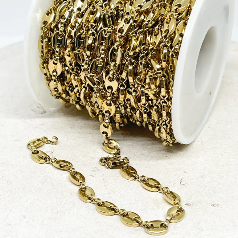 Ionenbeschichtung (IP) 304 Edelstahl Kette 1m Kaffeebohnenkette