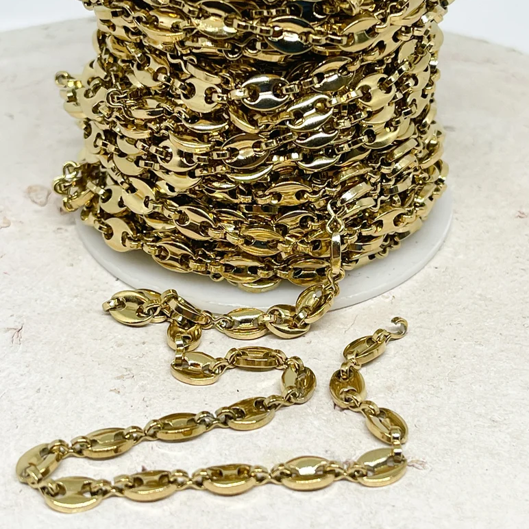 Ionenbeschichtung (IP) 304 Edelstahl Kette 1m Kaffeebohnenkette