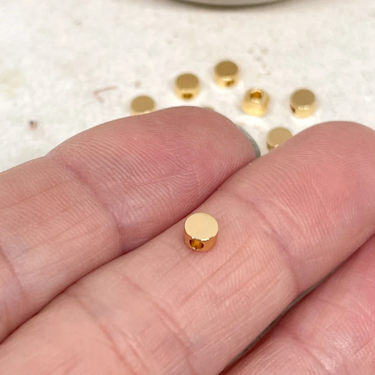 Messing Perlen Rund vergoldete 4mm 10 St.