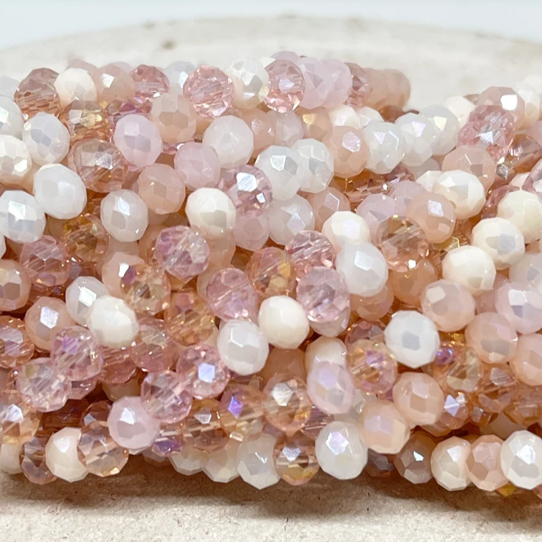 Kristallperlen 6mm Rosa Beige