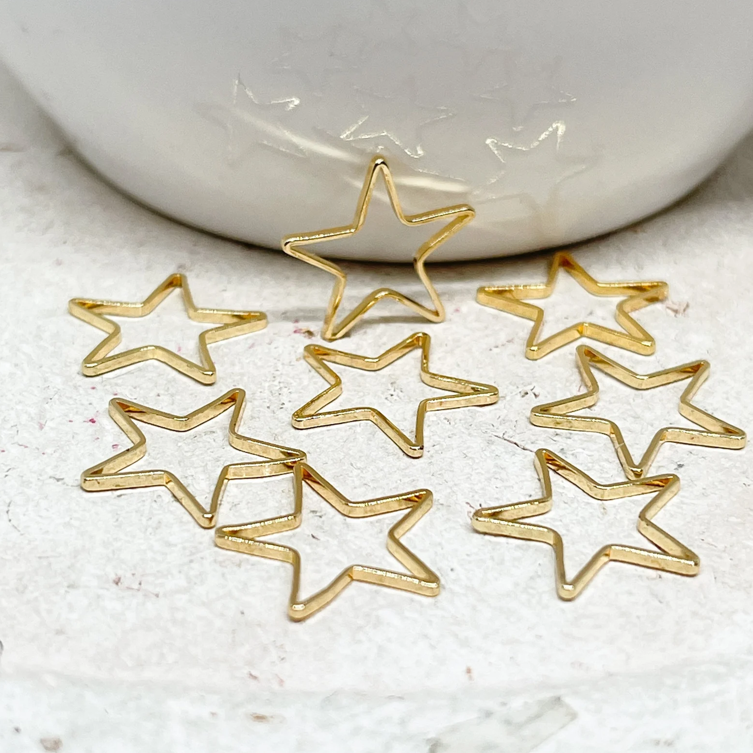 Sterne Verbinder aus Messing 6 St. - vergoldet