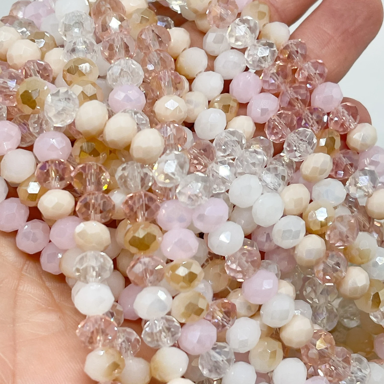 Kristallperlen 8mm Rosa Beige