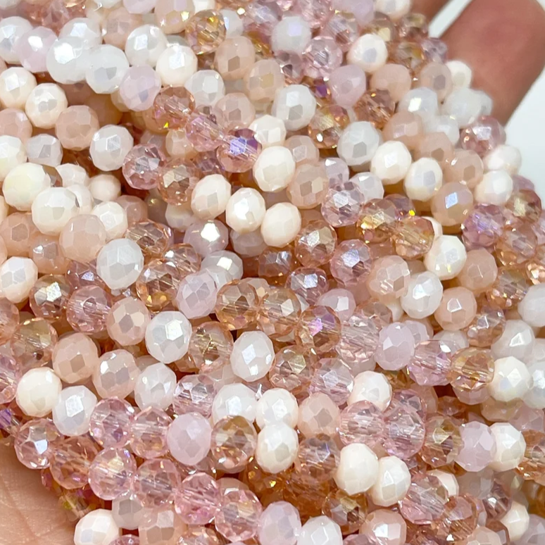 Kristallperlen 6mm Rosa Beige