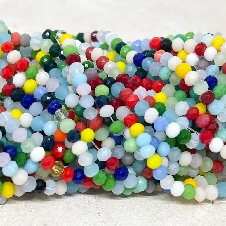 Glasschliffperlen 3mm 140 St. Bunt gemischt