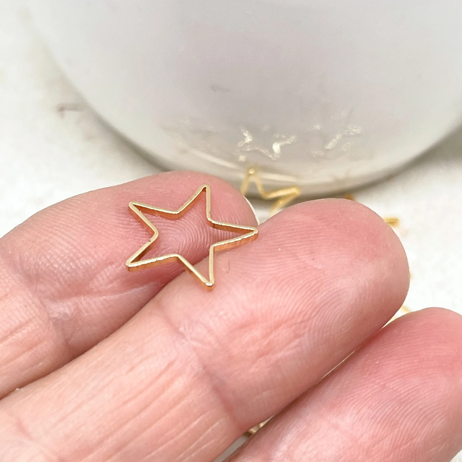 Sterne Verbinder aus Messing 6 St. - vergoldet