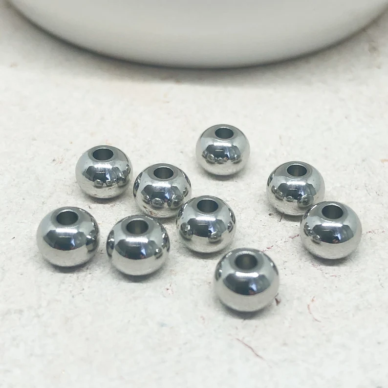 Edelstahlperlen Spacerperlen 2mm, 3mm, 4mm, 5mm, 6mm 50 St