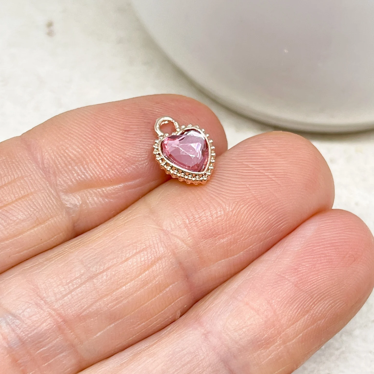 Herzen Anhänger, Glas Anhänger Herz 3 St.