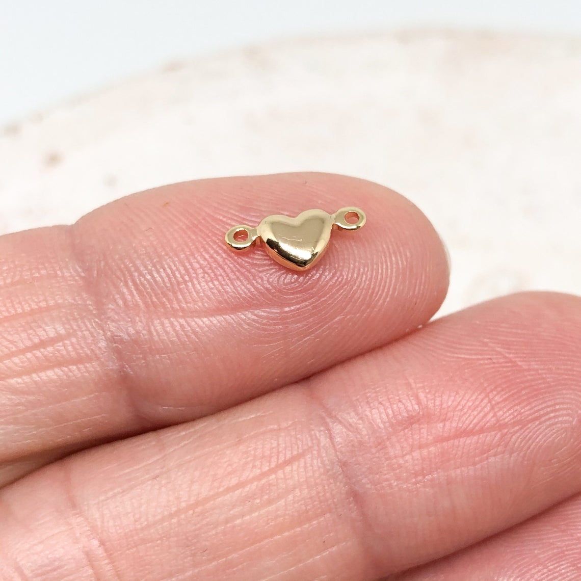 Verbinder Herz aus Messing 10 St. - vergolde