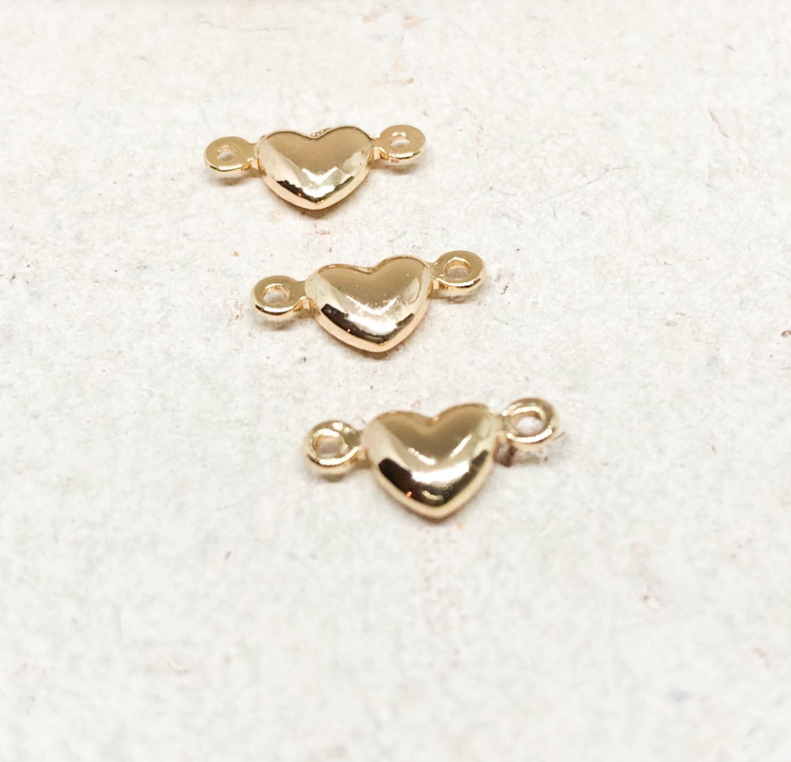 Verbinder Herz aus Messing 10 St. - vergolde
