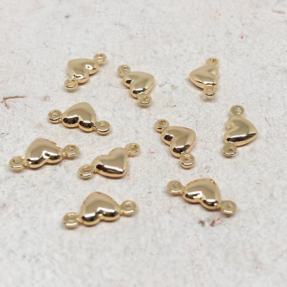 Verbinder Herz aus Messing 10 St. - vergolde