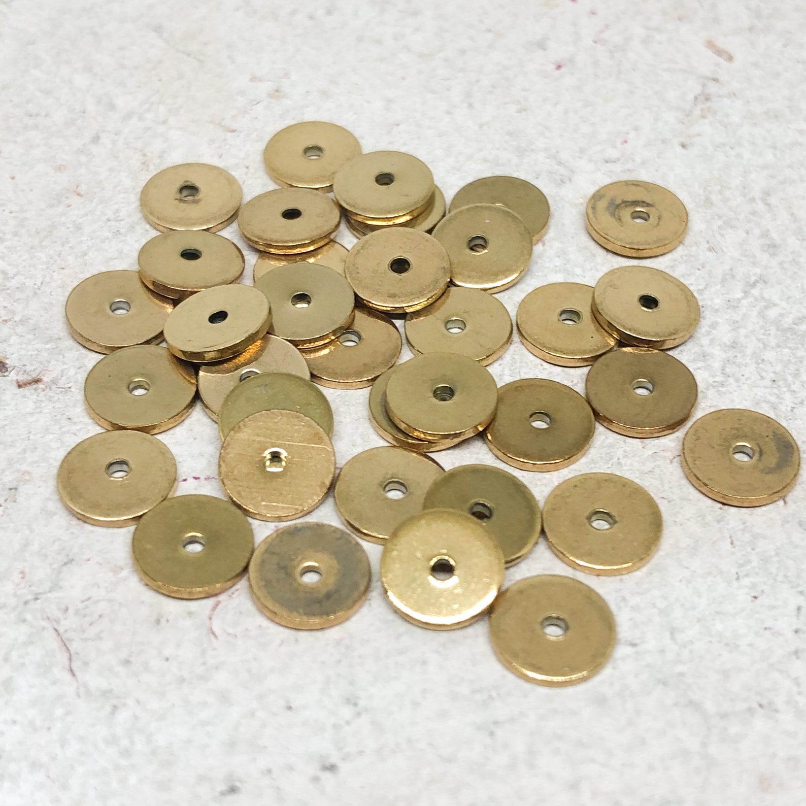 Edelstahlperlen Spacerperlen 20 St. 6mm x 0,7mm - Goldfarben