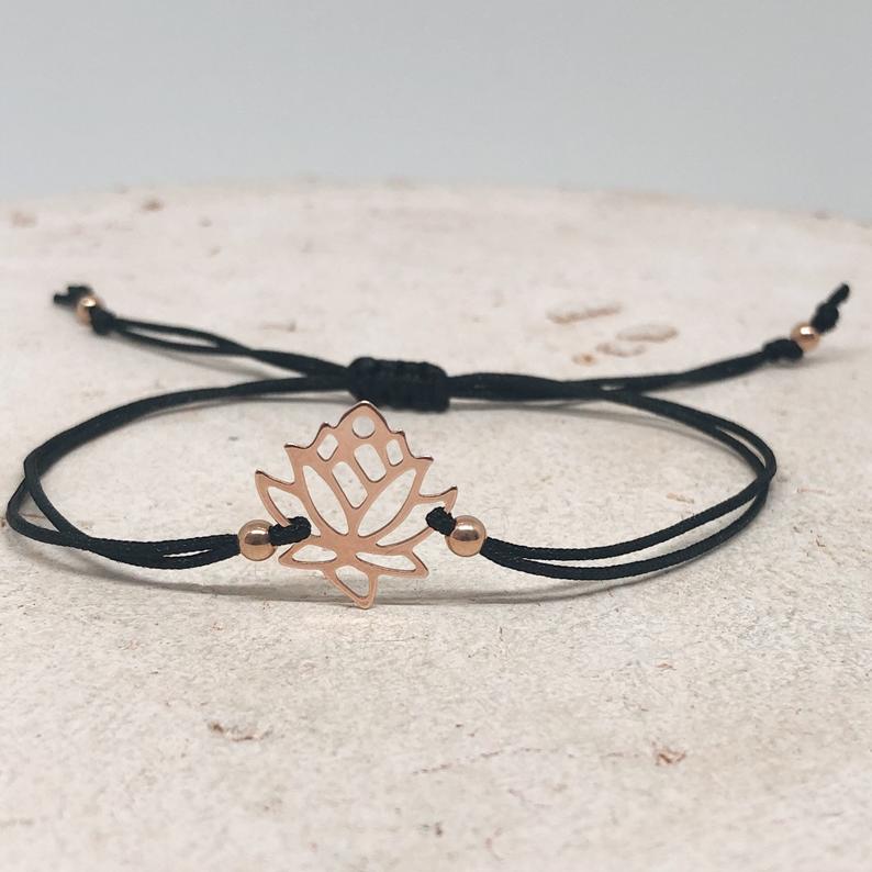 Armband mit Lotus Blume aus 925 Sterling Silber
