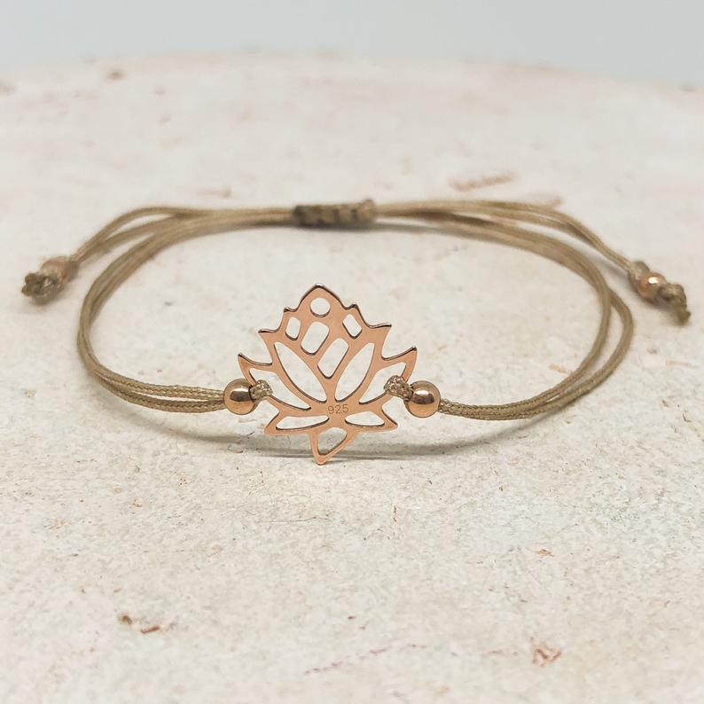 Armband mit Lotus Blume aus 925 Sterling Silber