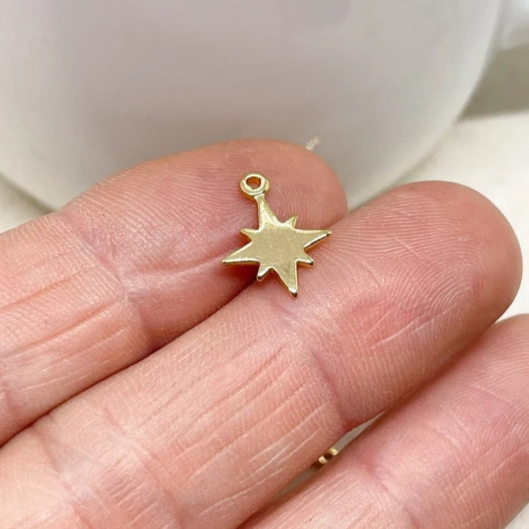 Metallsterne Anhänger 18 K Vergoldet 5 St.