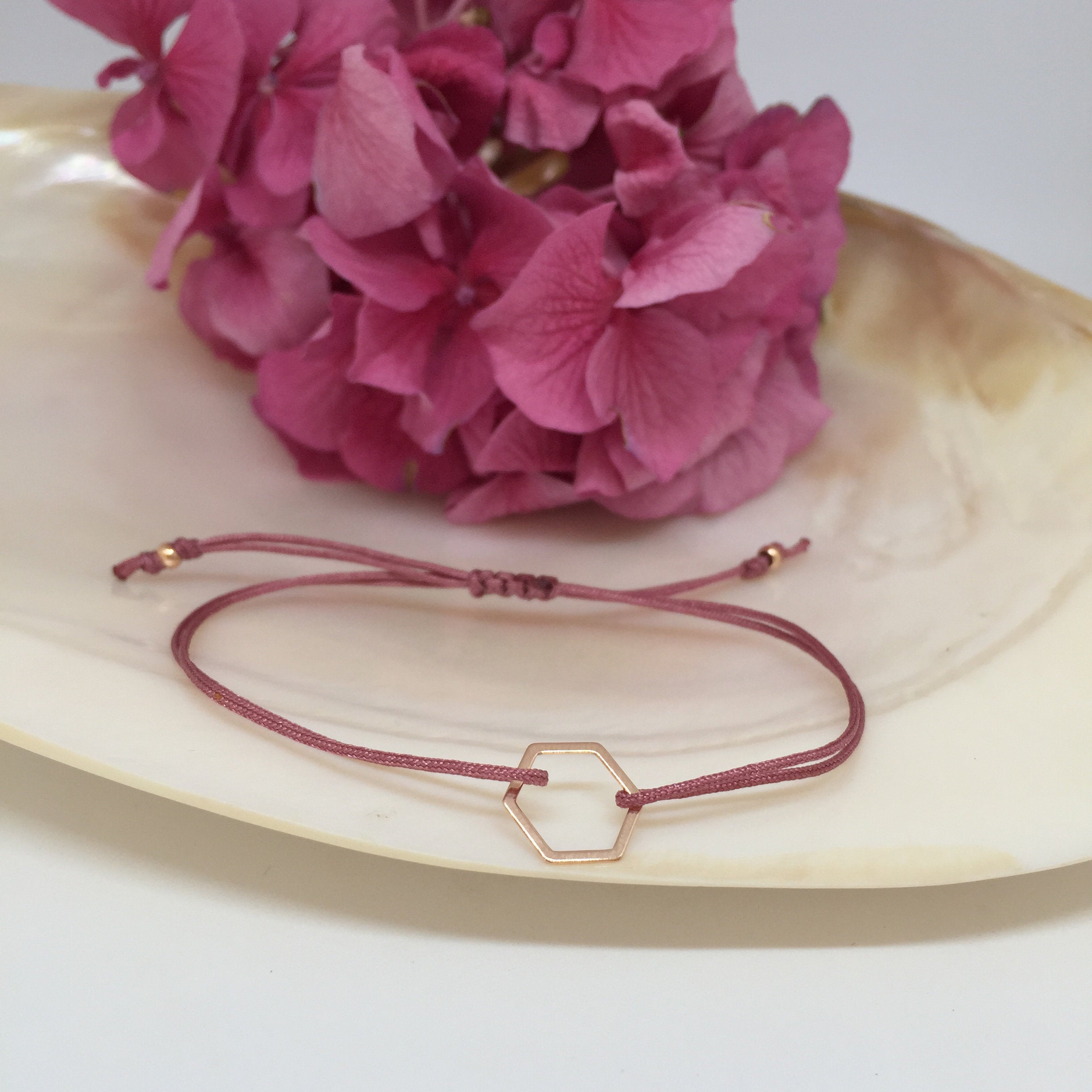 925 Silber Armband mit Hexagon