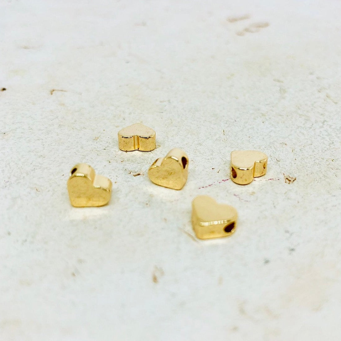 Herzen aus Messing 5 St. vergoldet, Verbinder Herz
