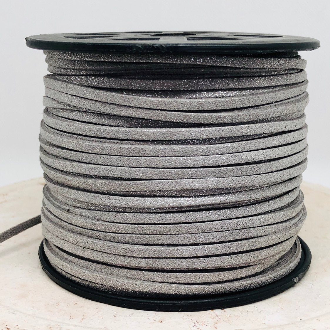 Veloursband 3mm 5m Farbe Silbergrau