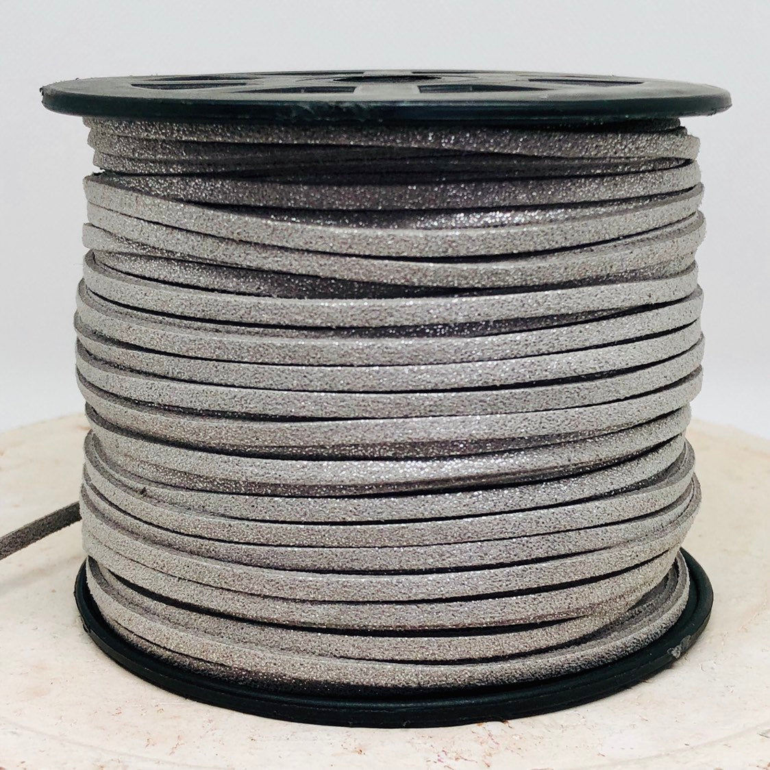 Veloursband 3mm 5m Farbe Silbergrau