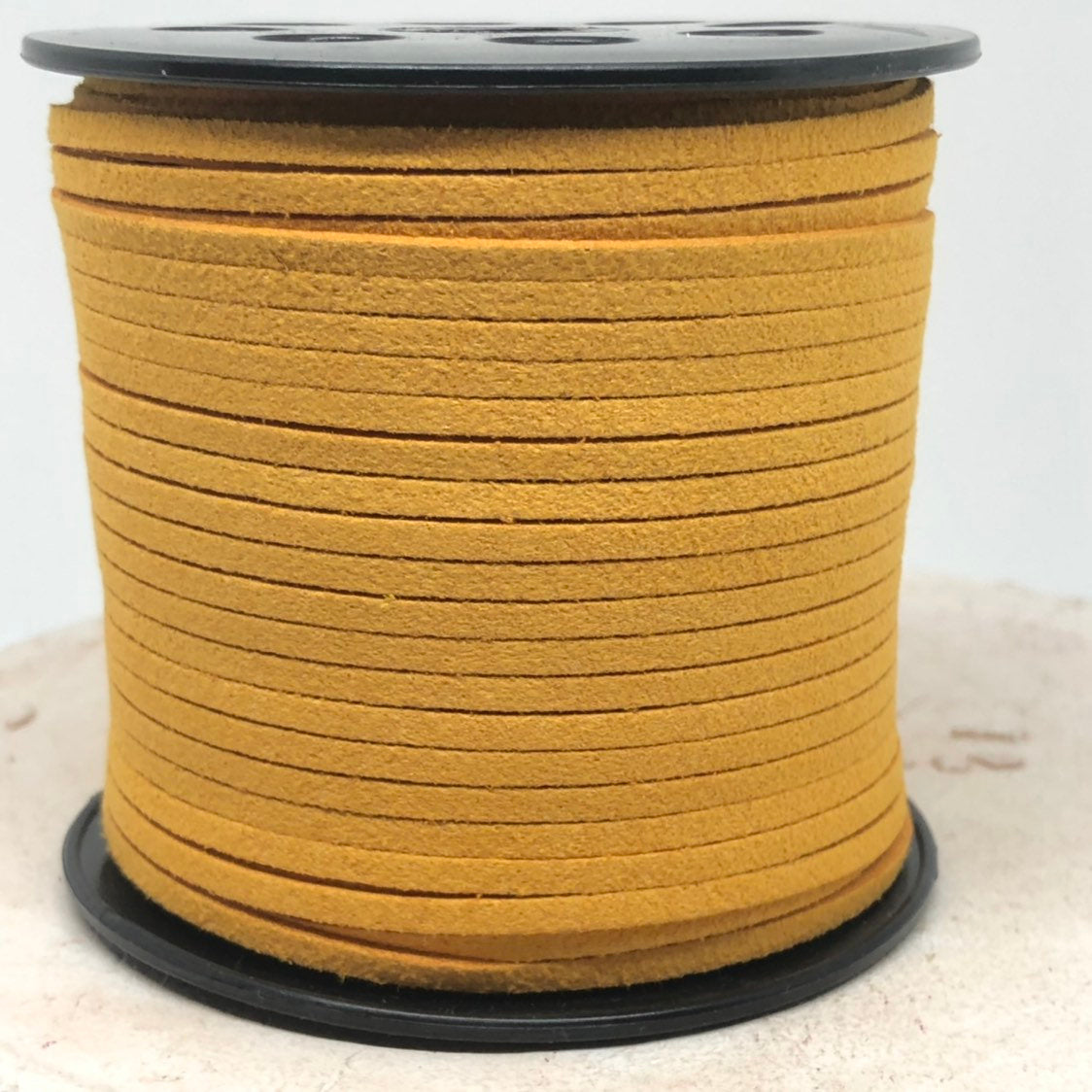 Veloursband 3mm 5m, Schmuckband Senfgelb