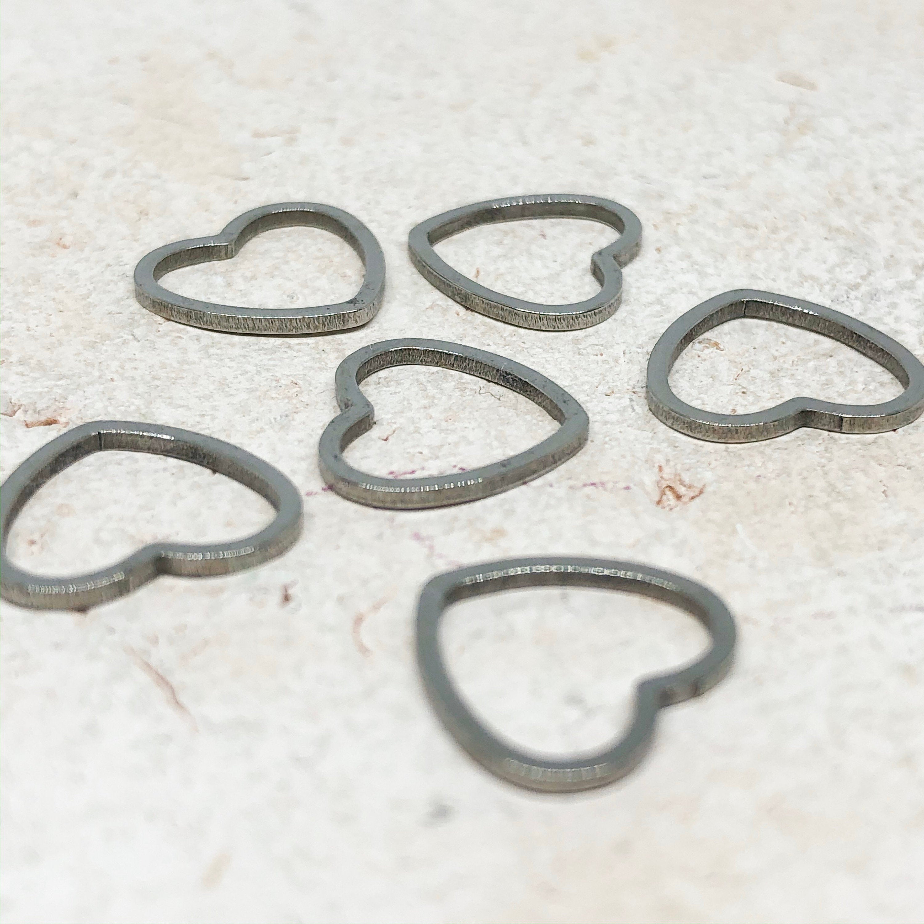 6 St. Herz Verbinde aus Edelstahl, Herz Conector