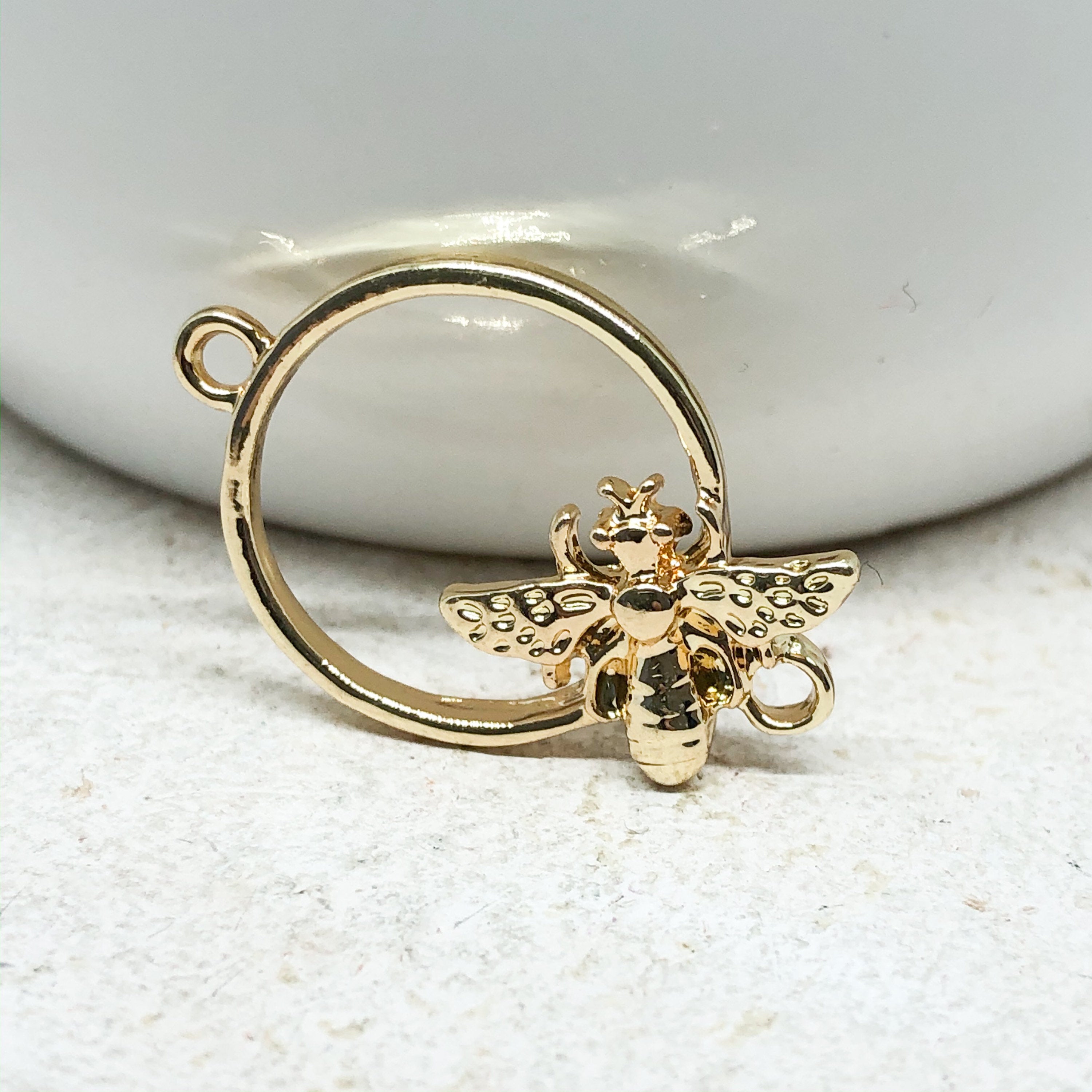 Verbinder Honigbiene 2 St. Messing vergoldet