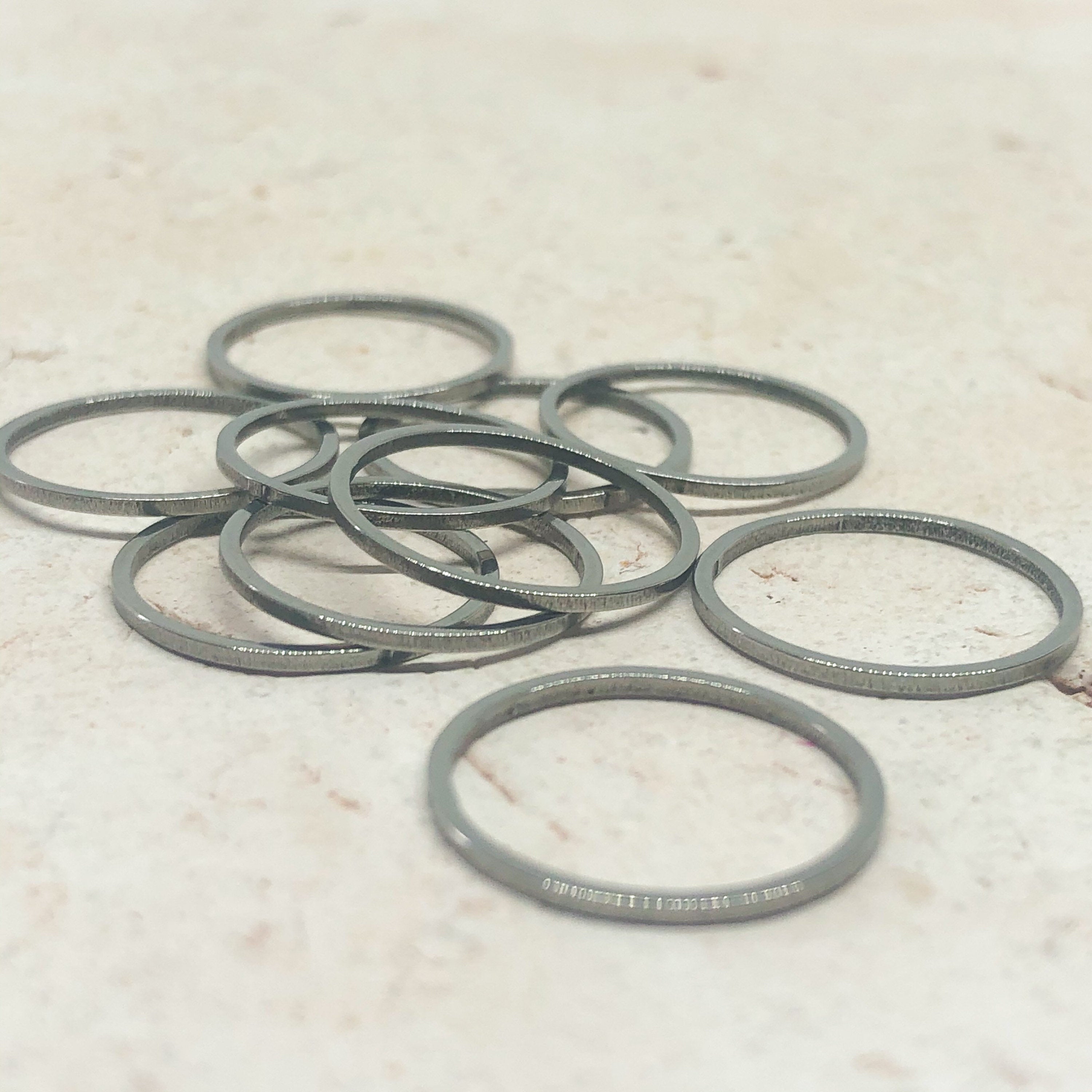 6 St. Edelstahl Kreis Verbinder 10/15/20mm - Silberfarben