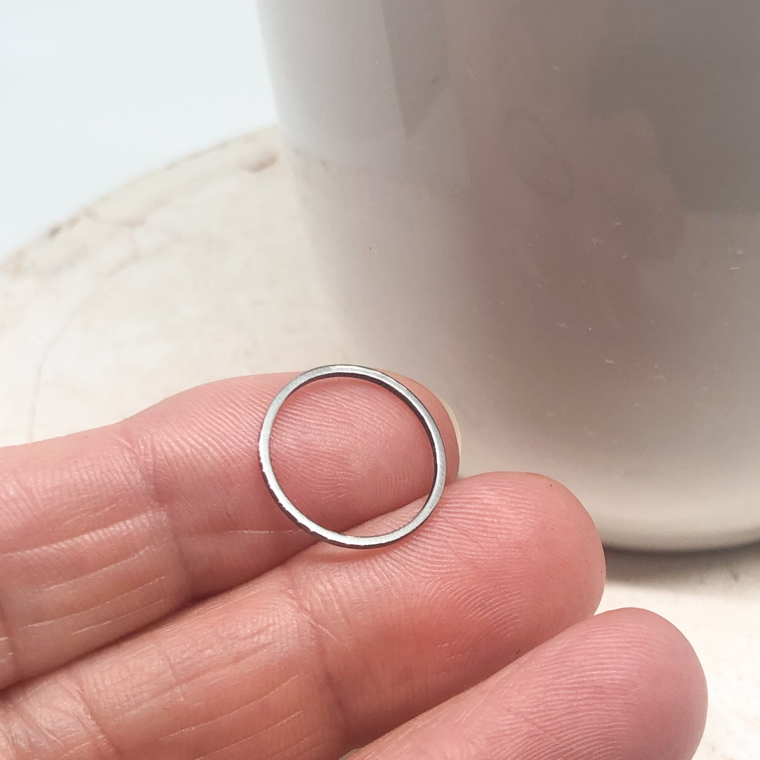 6 St. Edelstahl Kreis Verbinder 10/15/20mm - Silberfarben