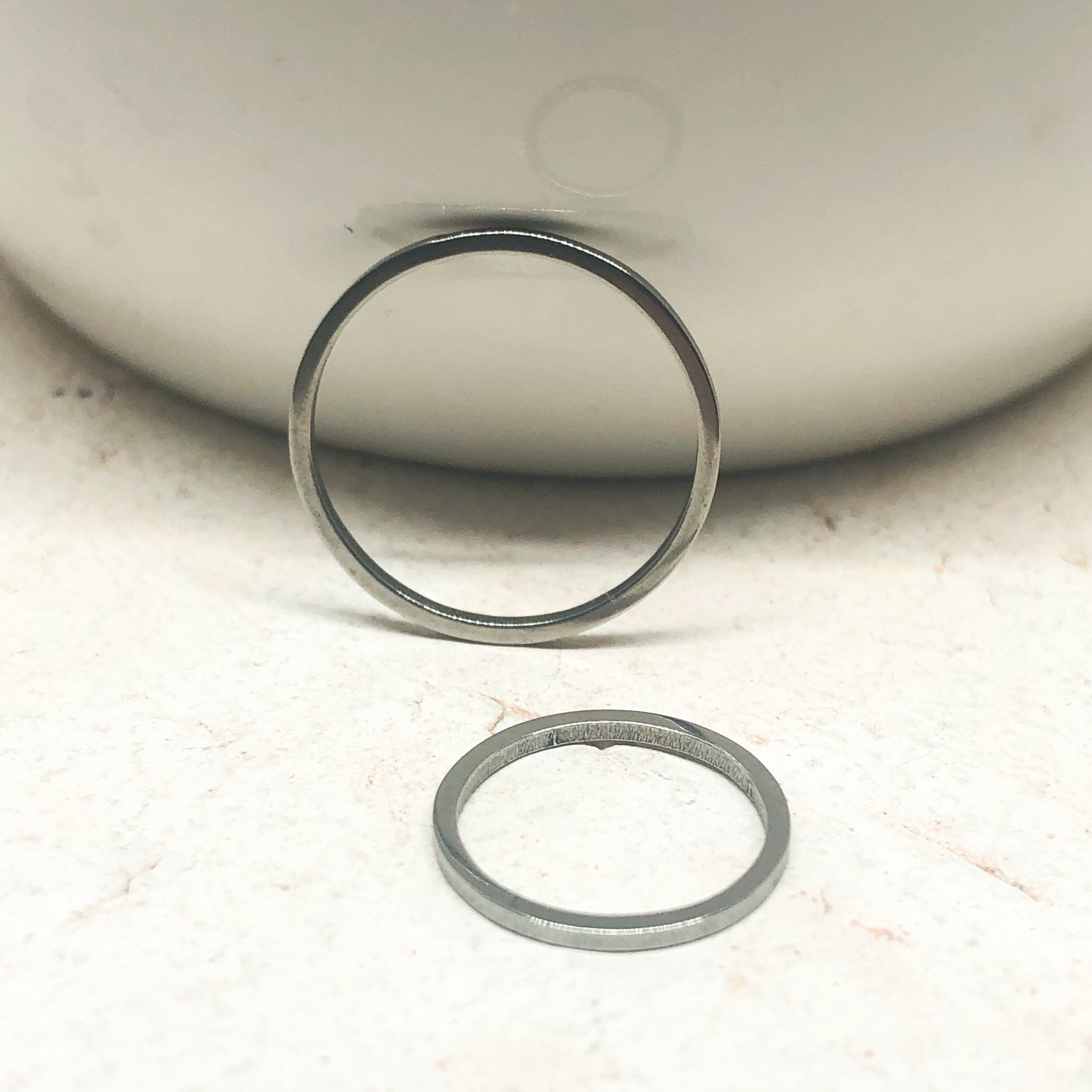 6 St. Edelstahl Kreis Verbinder 10/15/20mm - Silberfarben