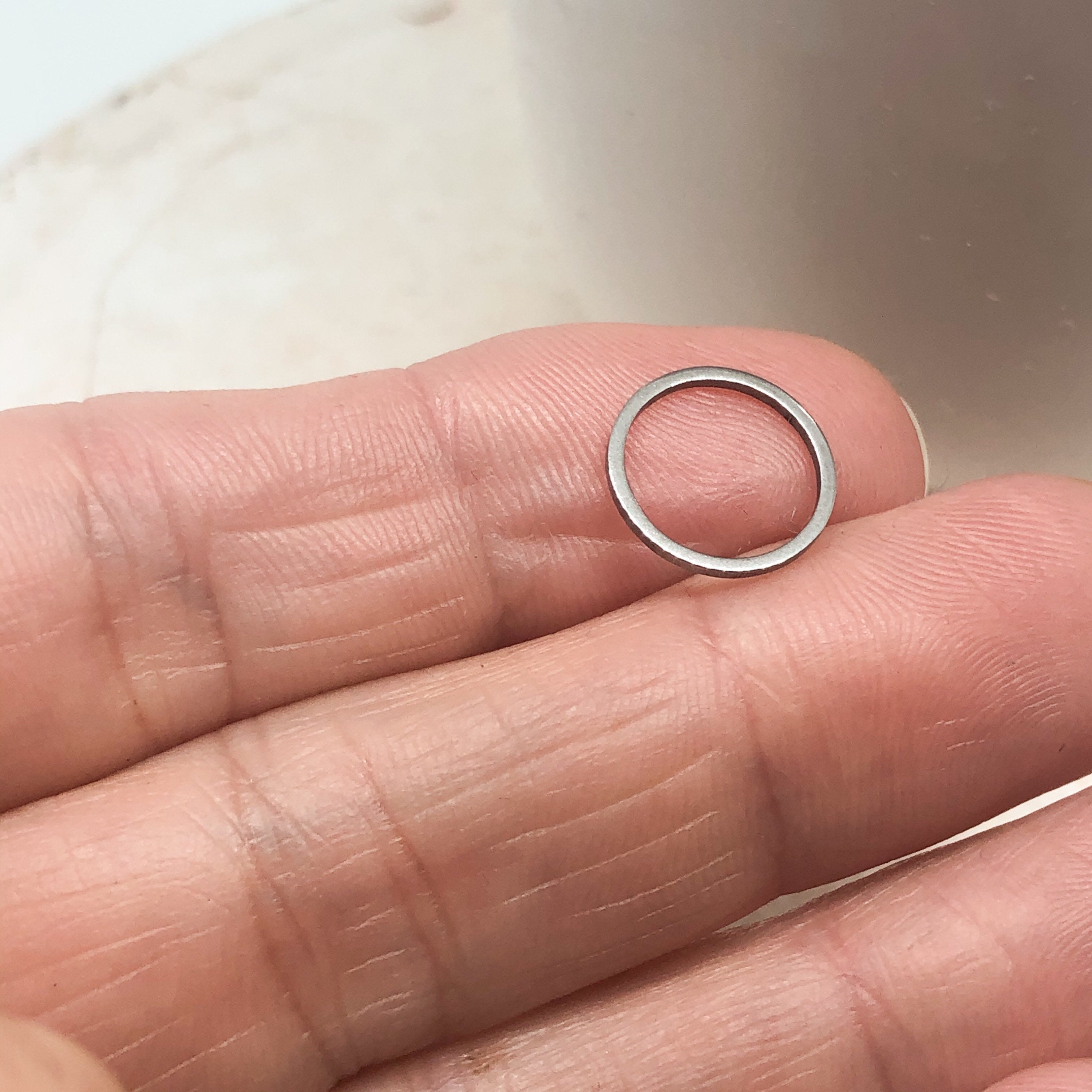 6 St. Edelstahl Kreis Verbinder 10/15/20mm - Silberfarben