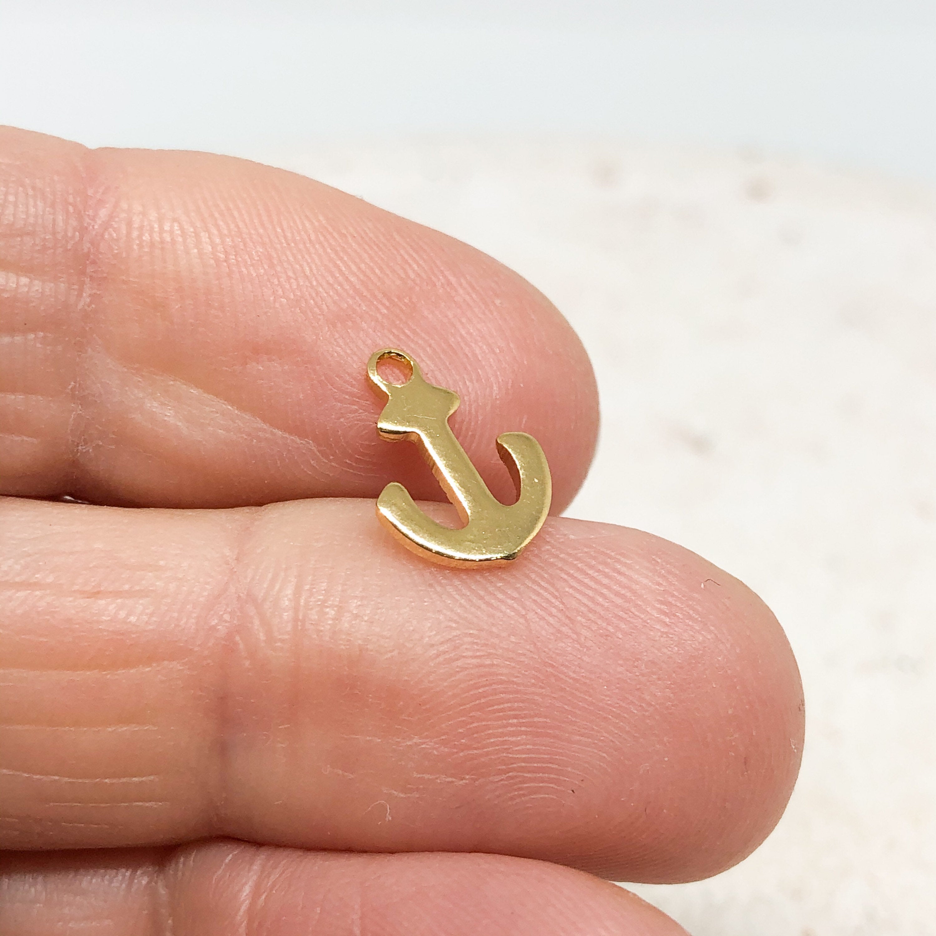 Edelstahl Anker Anhänger vergoldet / rosévergoldete Edelstahlanker