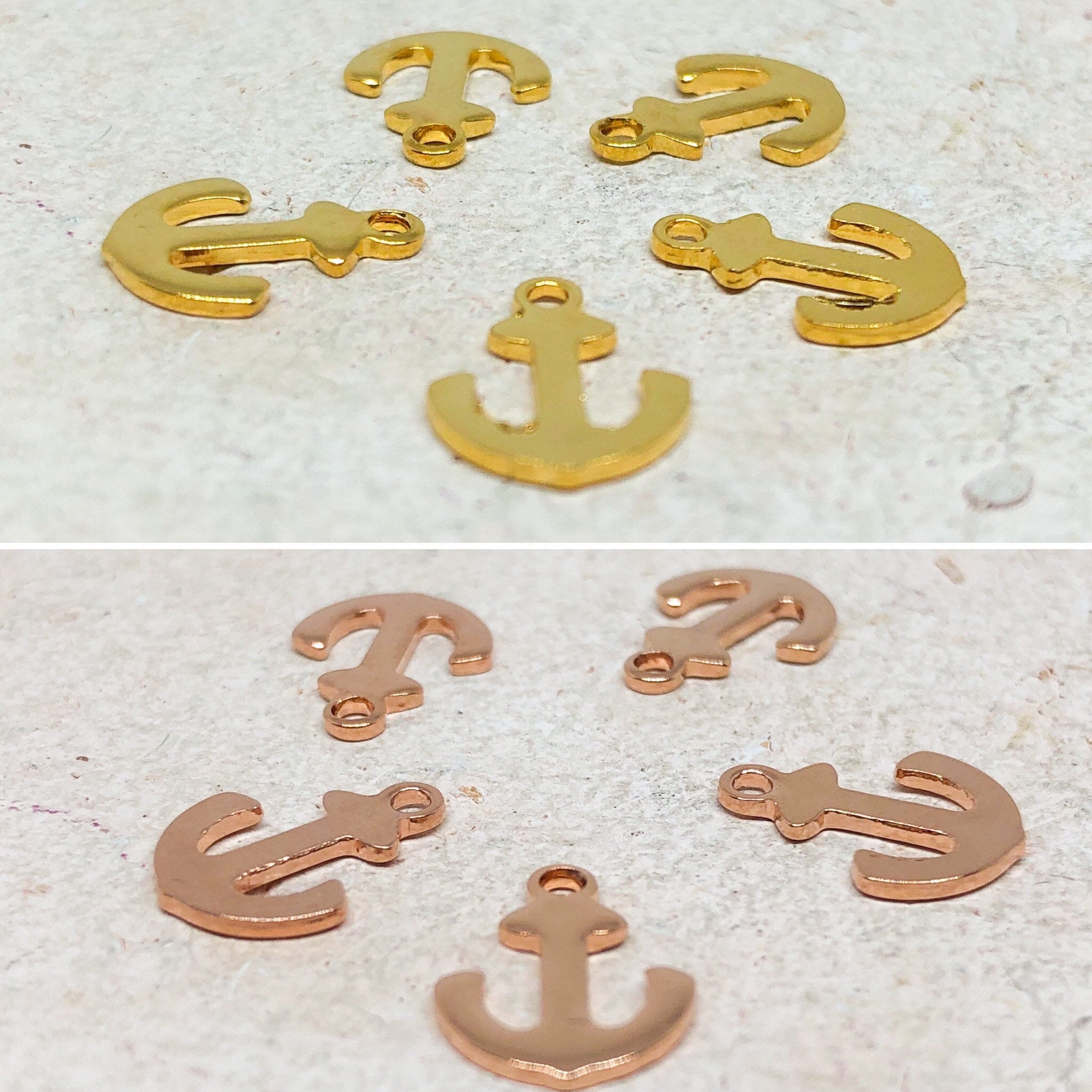 Edelstahl Anker Anhänger vergoldet / rosévergoldete Edelstahlanker